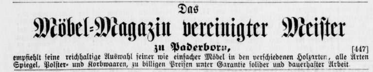Werbeanzeige der Fa. Bernard Stadler von März 1869